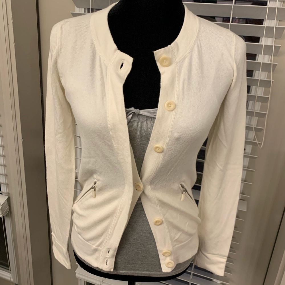 Winter White Varsity Cardigan